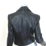 L'Agence Inez Cropped Leather Blazer Black Size 4