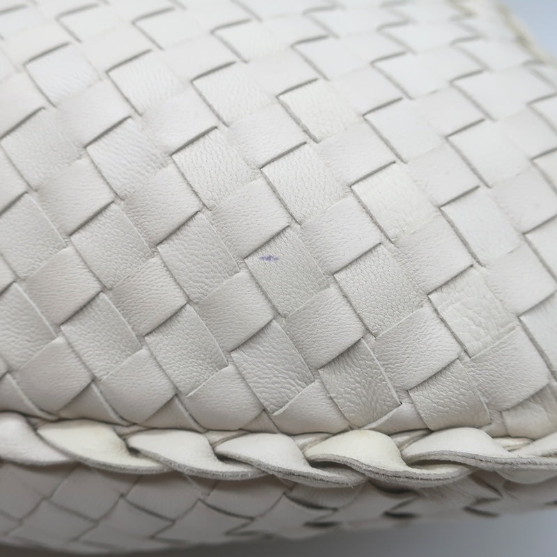 Bottega Veneta Medium Veneta Hobo Bag Cream Intrecciato Leather