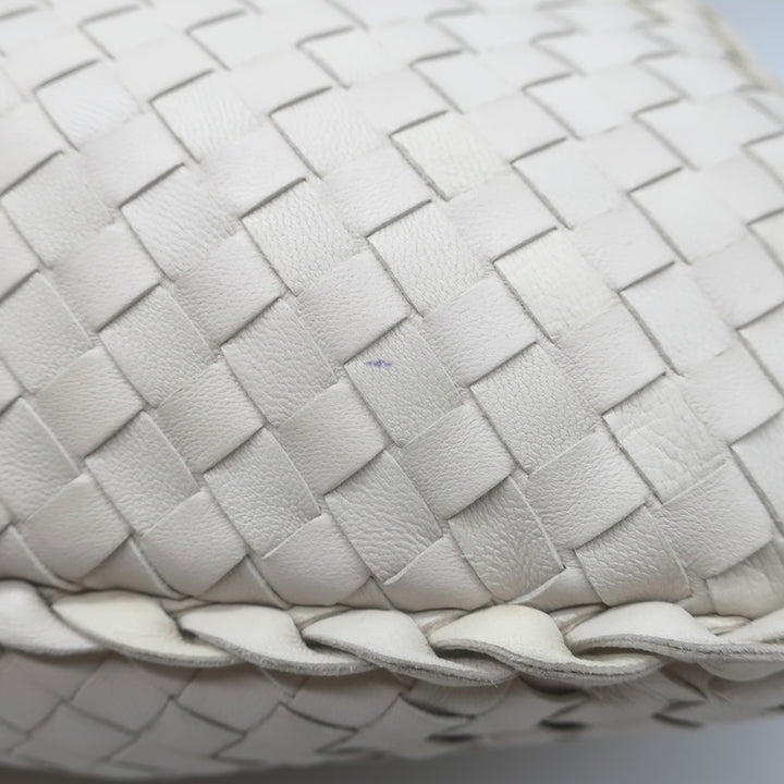 Bottega Veneta Medium Veneta Hobo Bag Cream Intrecciato Leather