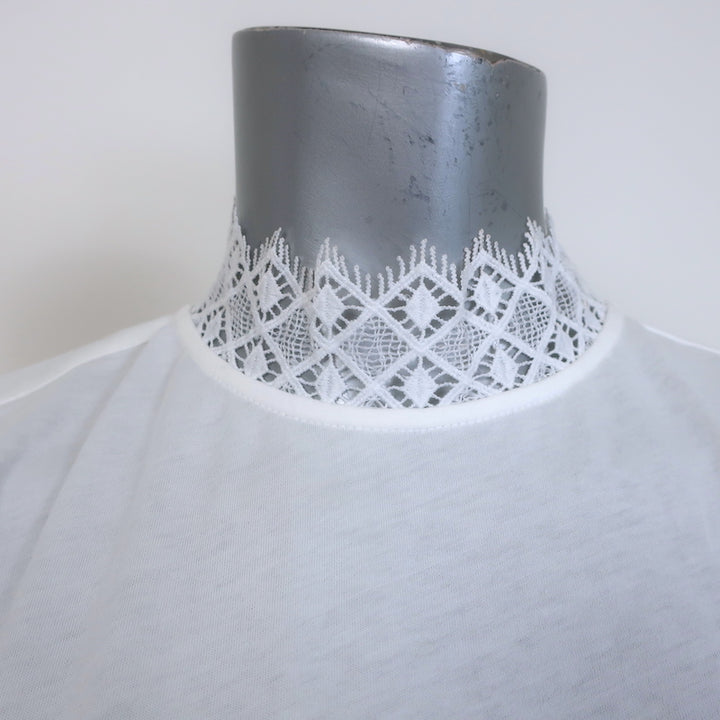 ME+EM Lace-Trim Layering Tank Top White Cotton Size US 6