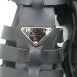 Prada Monolith Platform Sandals Black Rubber Size 41