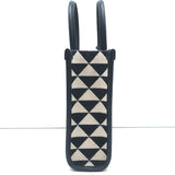 Prada Symbole Mini Tote Baltic Blue/White Embroidered Jacquard Crossbody Bag NEW