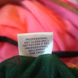 MISA Sirena One-Shoulder Ombre Mesh Midi Dress Pink/Green Size Small NEW