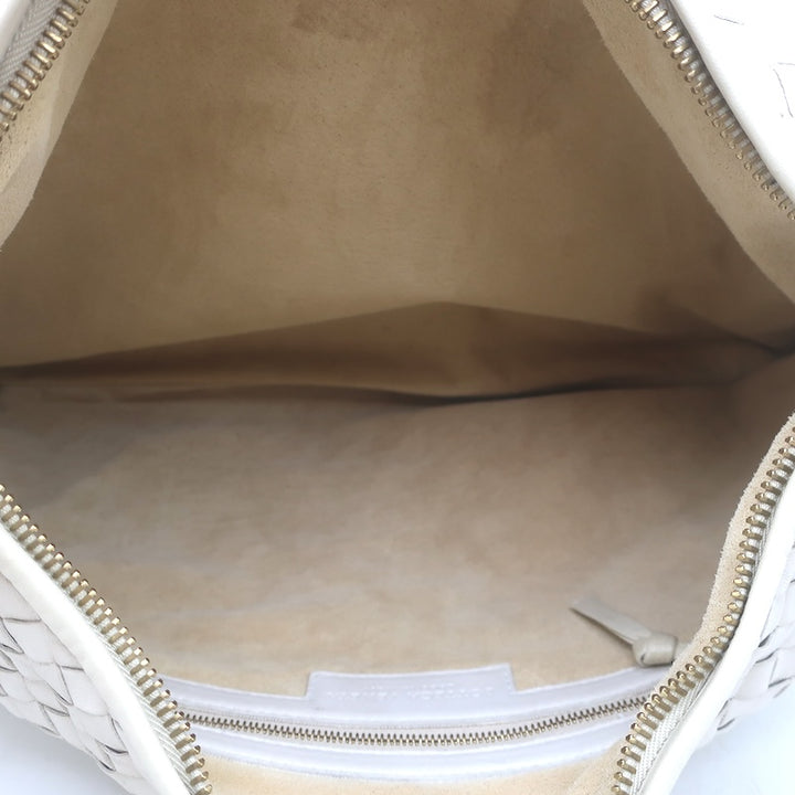 Bottega Veneta Medium Veneta Hobo Bag Cream Intrecciato Leather