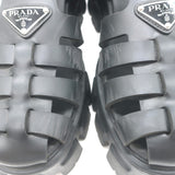 Prada Monolith Platform Sandals Black Rubber Size 41