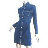 AG Jeans x Alexa Chung Denim Mini Dress Blue Stretch Cotton Size Extra Small NEW