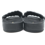 Loeffler Randall Sonnie Woven Slide Sandals Black Leather Size 8