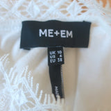 ME+EM Lace-Trim Layering Tank Top White Cotton Size US 6