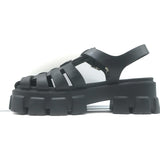 Prada Monolith Platform Sandals Black Rubber Size 41