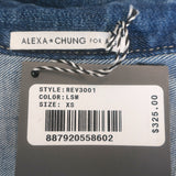 AG Jeans x Alexa Chung Denim Mini Dress Blue Stretch Cotton Size Extra Small NEW