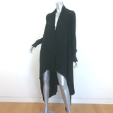 Rick Owens Sisyphus Lido Wrap Cardigan Black Virgin Wool Size Small