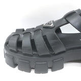 Prada Monolith Platform Sandals Black Rubber Size 41