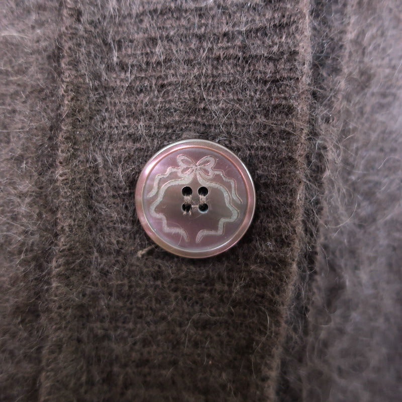 LoveShackFancy Applene Brushed Cashmere Cardigan Chocolate Size Small