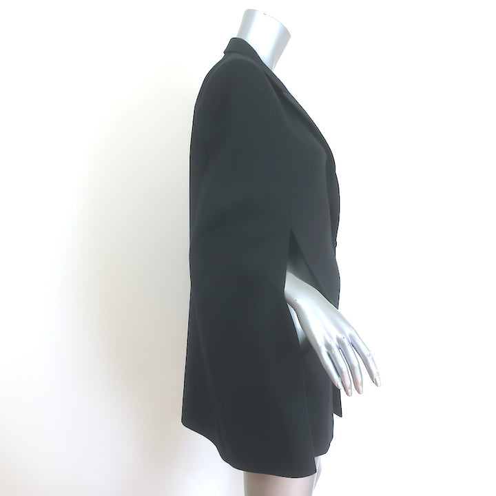 Saint Laurent Tuxedo Cape Jacket Black Satin-Trimmed Wool Size 40