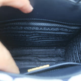 Prada Symbole Mini Tote Baltic Blue/White Embroidered Jacquard Crossbody Bag NEW