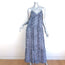 L'Agence Tiered Maxi Wrap Dress Blue Leopard Print Size 2