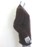 LoveShackFancy Applene Brushed Cashmere Cardigan Chocolate Size Small