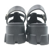 Prada Monolith Platform Sandals Black Rubber Size 41