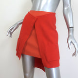 Authentic Fendi trompe l'oeil double-layer mini sweater skirt in red wool stretch knit, pre-owned and gently worn
