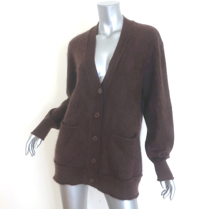 LoveShackFancy Applene Brushed Cashmere Cardigan Chocolate Size Small