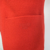 Authentic pre-owned Fendi double-layer trompe l'oeil mini sweater skirt in vibrant red stretch-wool knit