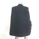 Saint Laurent Tuxedo Cape Jacket Black Satin-Trimmed Wool Size 40