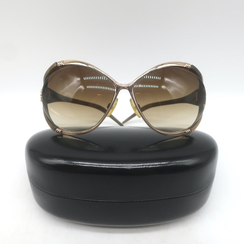 Roberto Cavalli Variscite 500 Crystal-Logo Butterfly Sunglasses Brown/Gold