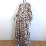 A.L.C. Marcia Tiered Maxi Dress Peach Floral Print Cotton Voile Size 6