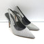Manolo Blahnik Allura Glitter Slingback Pumps Silver Size 38.5 Pointed Toe Heels