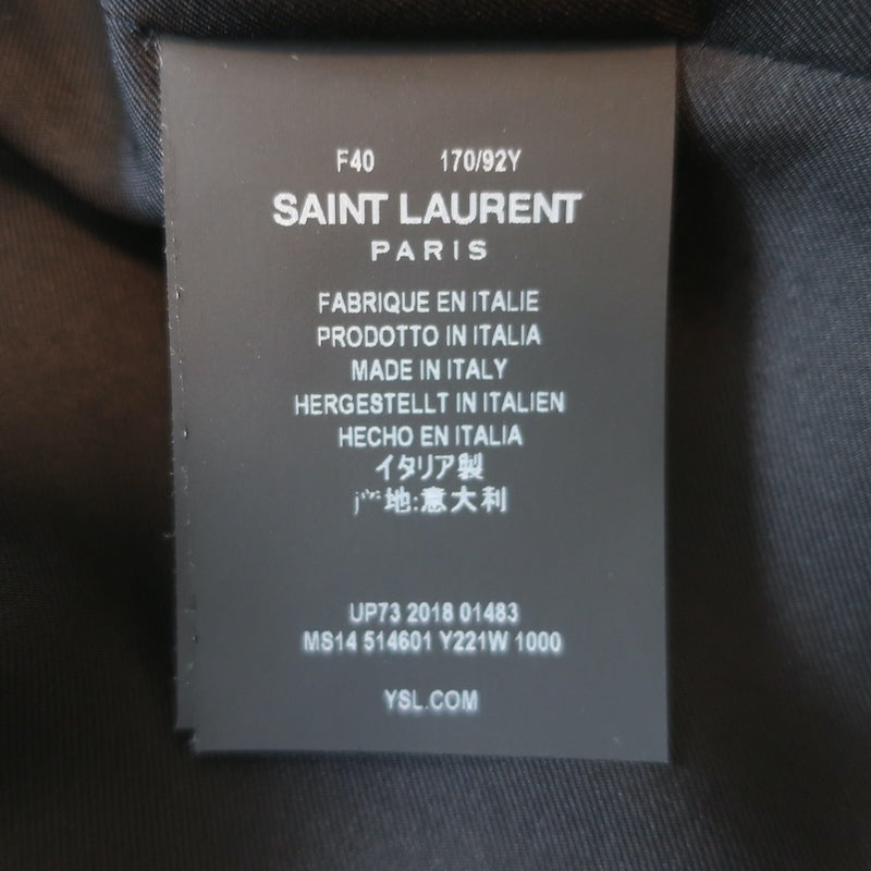 Saint Laurent Tuxedo Cape Jacket Black Satin-Trimmed Wool Size 40