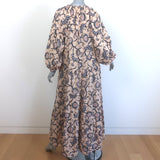 A.L.C. Marcia Tiered Maxi Dress Peach Floral Print Cotton Voile Size 6