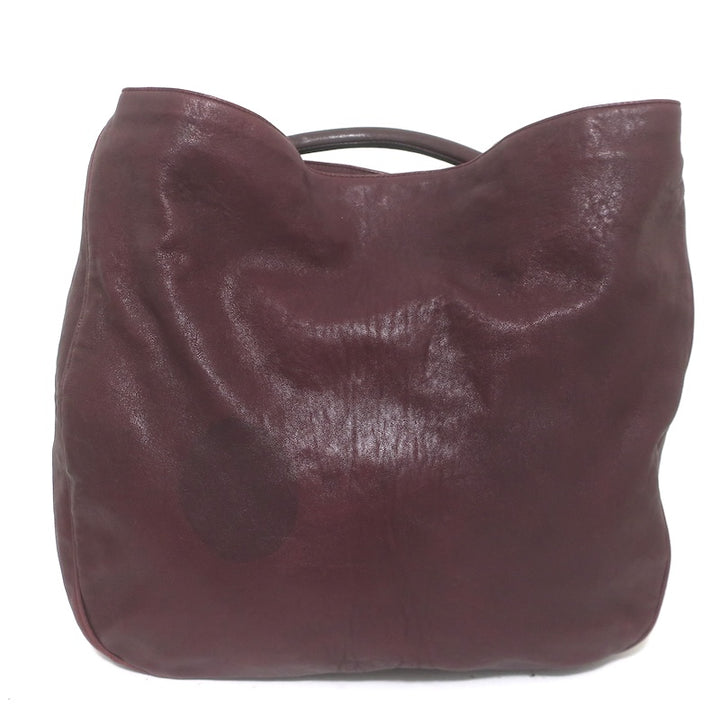 Yves Saint Laurent Roady Hobo Burgundy Leather Large Shoulder Bag