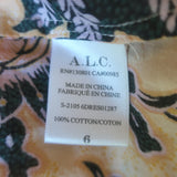 A.L.C. Marcia Tiered Maxi Dress Peach Floral Print Cotton Voile Size 6