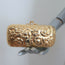 Judith Leiber Minaudiere Gold Floral Carved Metal Mini Crossbody Evening Bag