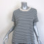 Moncler Striped Pointelle T-Shirt Cream/Navy Cotton Size Medium Short Sleeve Top