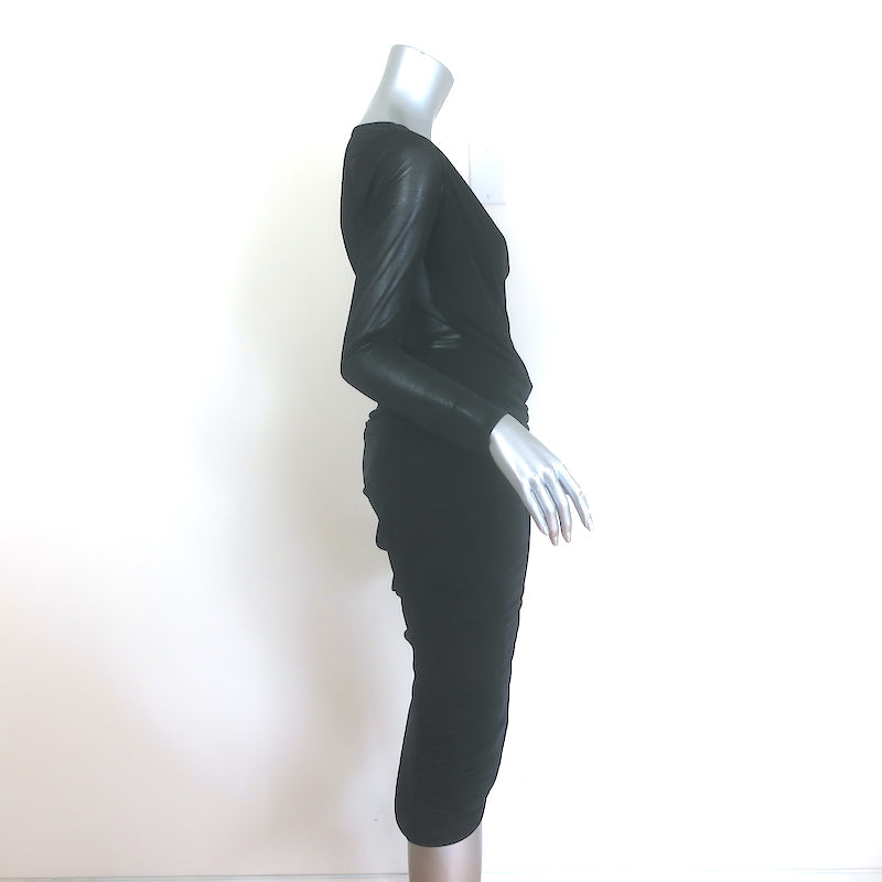 Dries Van Noten Draped Wrap Top &amp; Skirt Set Black Jersey Size Medium