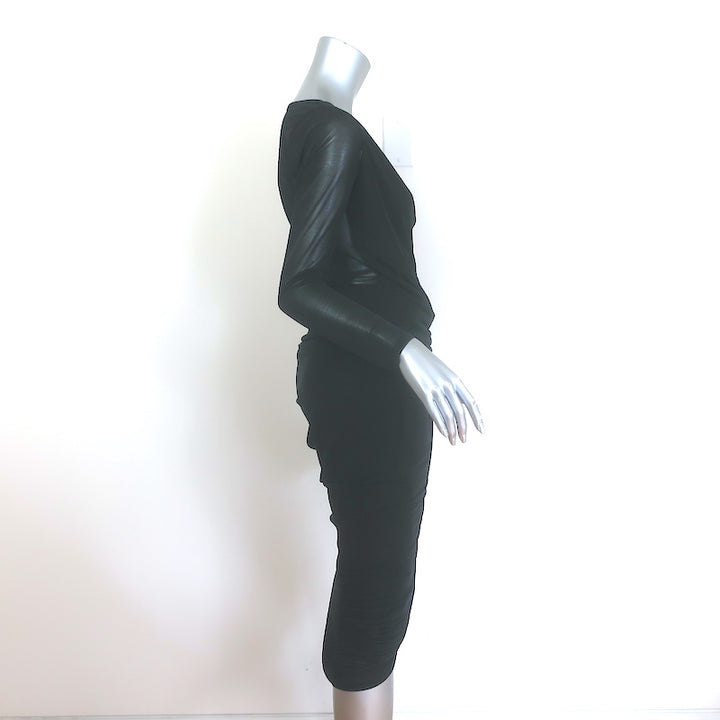Dries Van Noten Draped Wrap Top &amp; Skirt Set Black Jersey Size Medium
