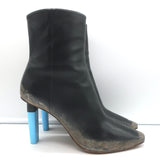 Vetements Gypsy Highlighter Heel Ankle Boots Black Distressed Leather Size 41