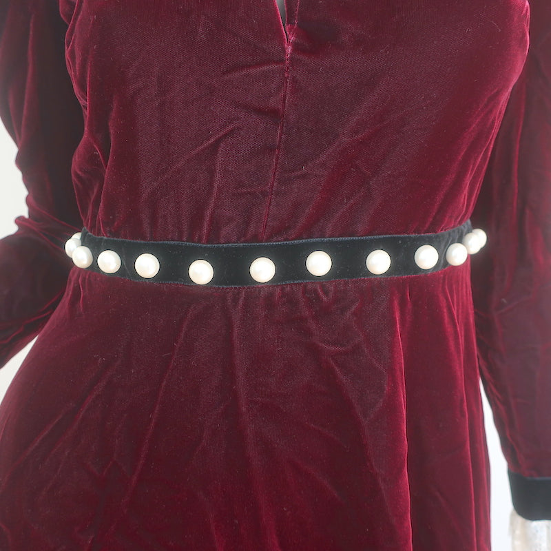 Philosophy di Lorenzo Serafini Velvet Long Sleeve Dress Burgundy Size US 4 NEW