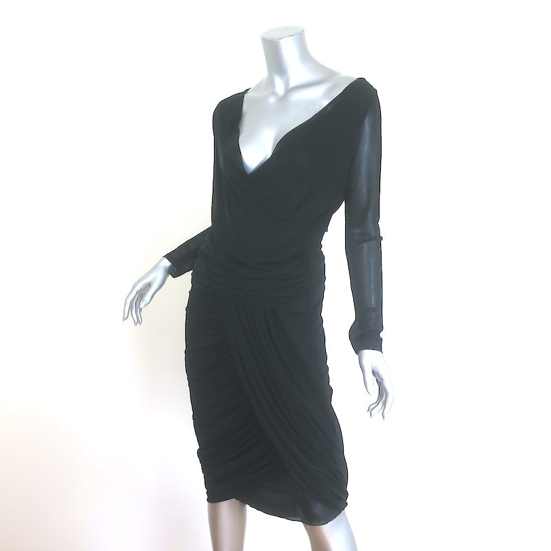 Dries Van Noten Draped Wrap Top &amp; Skirt Set Black Jersey Size Medium