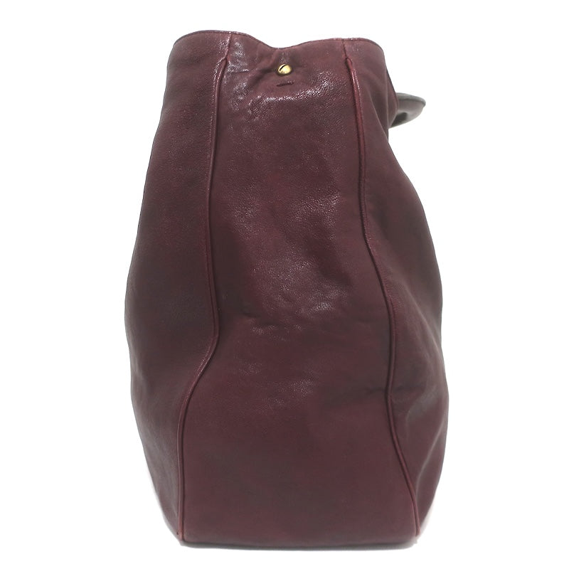 Yves Saint Laurent Roady Hobo Burgundy Leather Large Shoulder Bag