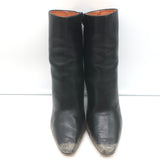 Vetements Gypsy Highlighter Heel Ankle Boots Black Distressed Leather Size 41