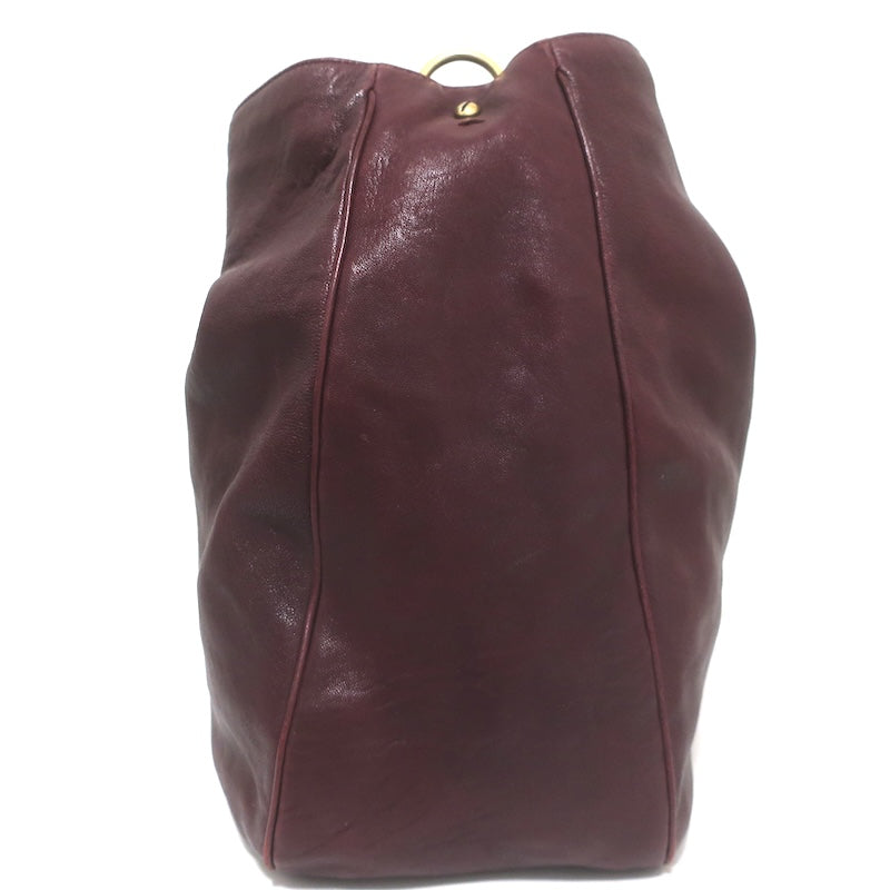 Yves Saint Laurent Roady Hobo Burgundy Leather Large Shoulder Bag