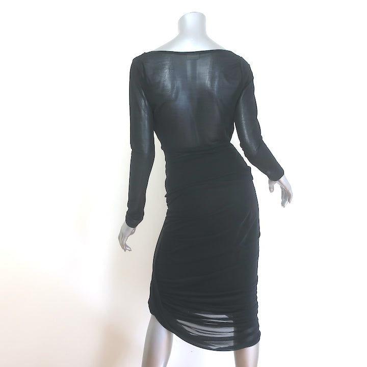 Dries Van Noten Draped Wrap Top &amp; Skirt Set Black Jersey Size Medium
