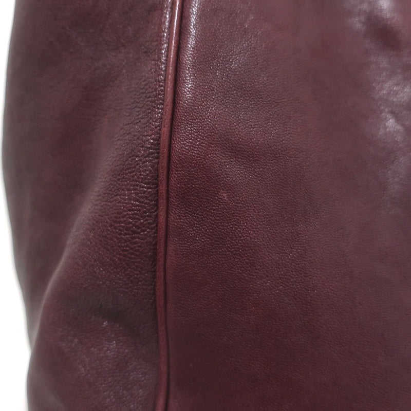 Yves Saint Laurent Roady Hobo Burgundy Leather Large Shoulder Bag