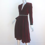 Philosophy di Lorenzo Serafini Velvet Long Sleeve Dress Burgundy Size US 4 NEW
