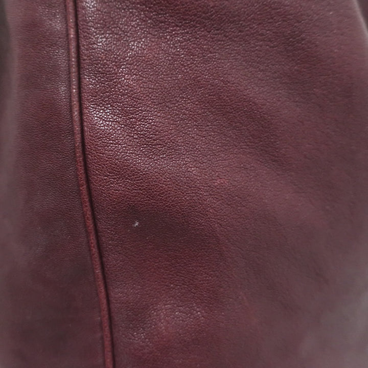 Yves Saint Laurent Roady Hobo Burgundy Leather Large Shoulder Bag