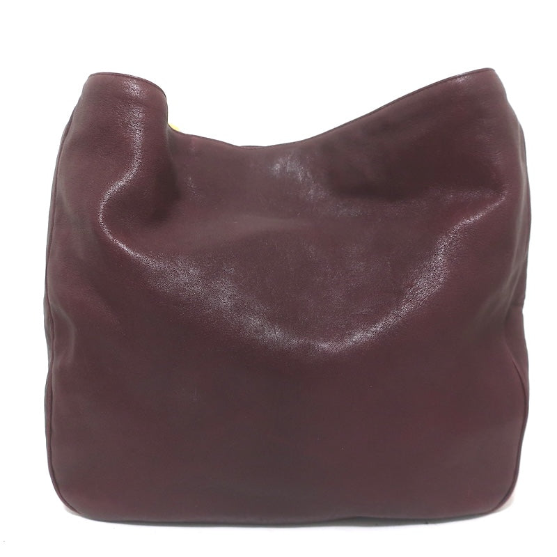 Yves Saint Laurent Roady Hobo Burgundy Leather Large Shoulder Bag