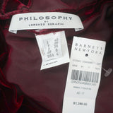 Philosophy di Lorenzo Serafini Velvet Long Sleeve Dress Burgundy Size US 4 NEW