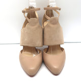Christian Louboutin Trotter 100 Ankle Strap Pumps Beige Leather & Suede Size 38